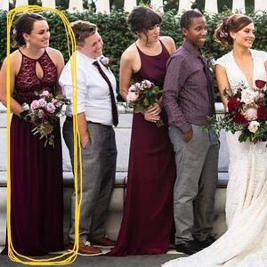 Morgan & Co. David’s Bridal Bridesmaid Dress, wine